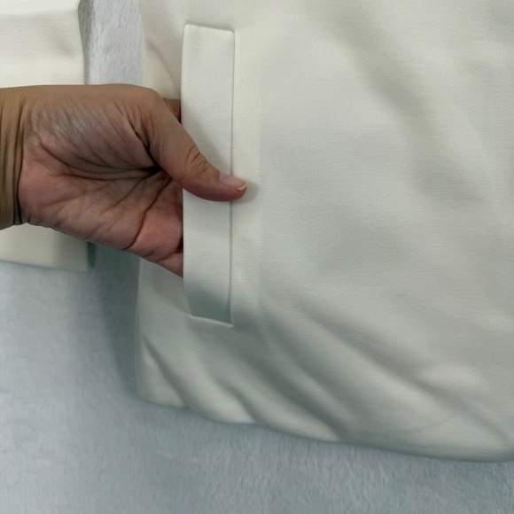 Eileen Fisher Flex Tencel Ponte Ivory Round Neck Zip Front Jacket Medium - Picture 2 of 12